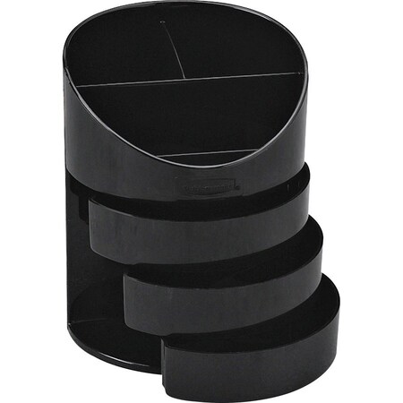 Rubbermaid Jumbo Storage Pencil Cup W/Drawers, 4-1/2"x4-1/2"x5-1/2", CL RUB14095ROS